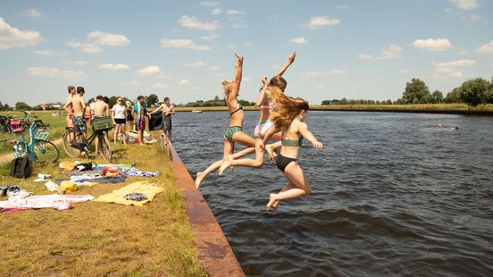 zwemmen in water met algen